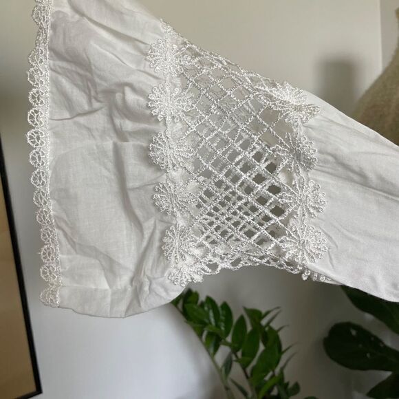 White Cotton And Lace Dress- L - Picture 3 of 6